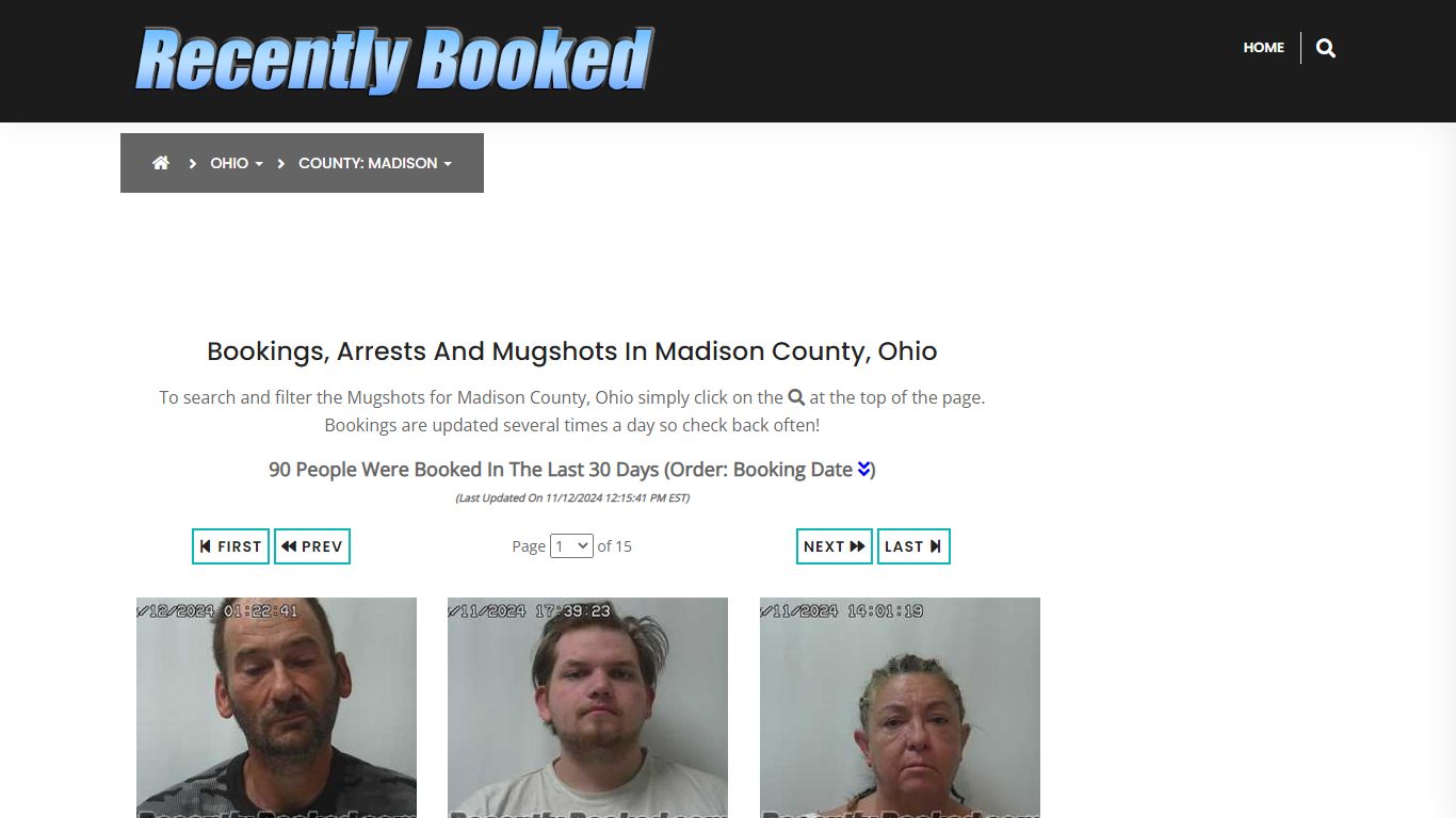 Bookings, Arrests and Mugshots in Madison County, Ohio - Recently Booked