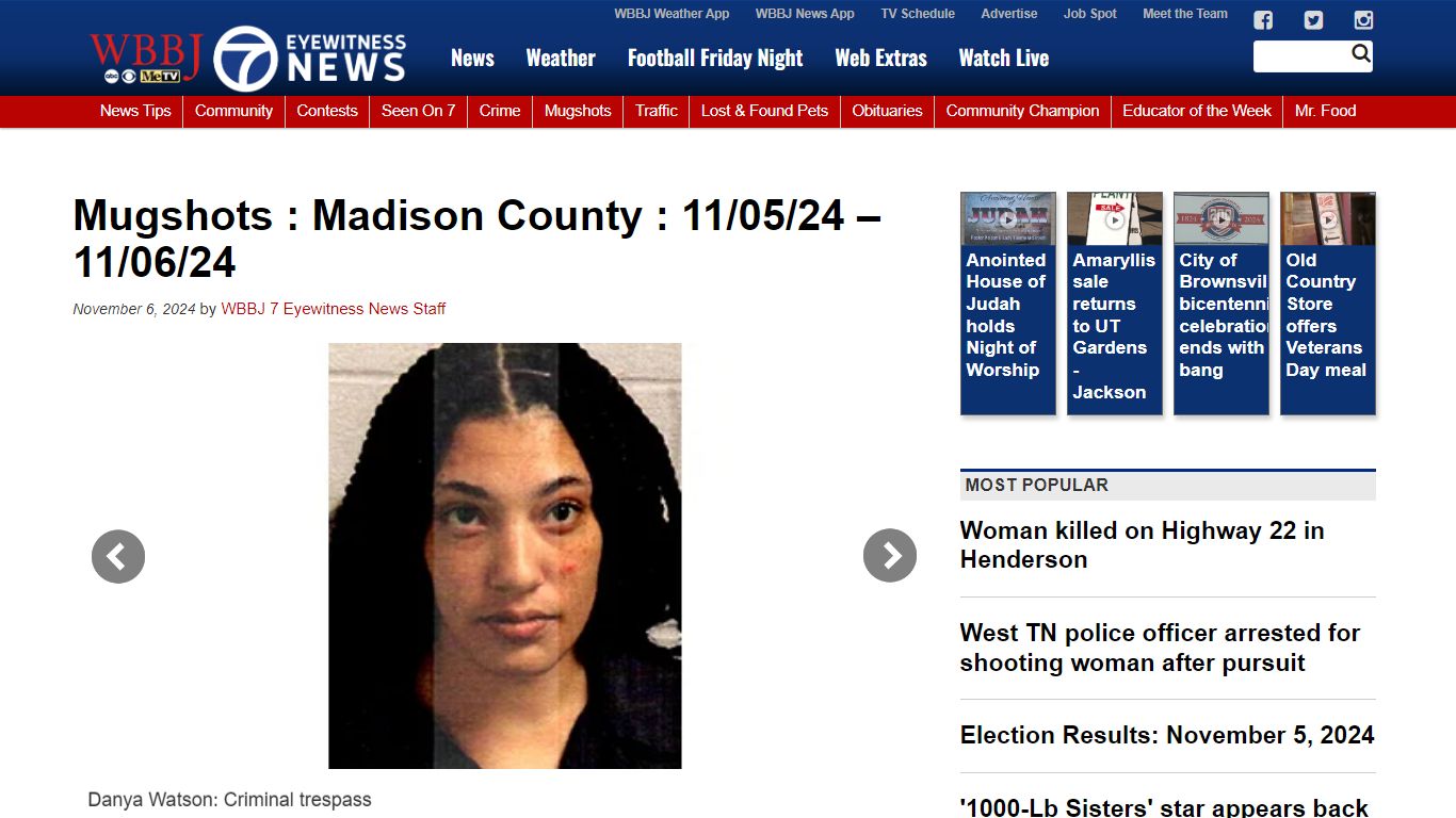 Mugshots : Madison County : 11/05/24 – 11/06/24 - WBBJ-TV